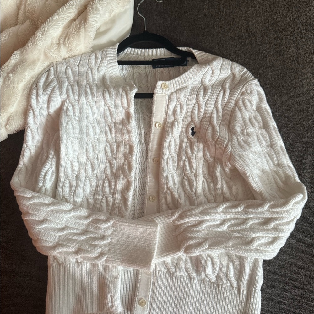 Polo Ralph Lauren Cable-Knit Cotton Crewneck Cardigan